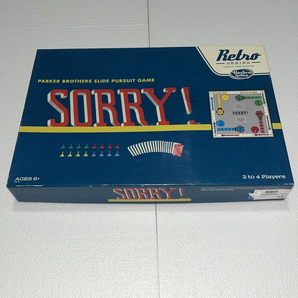 Sorry! Board Game Retro Series‎ 1958 Edition Parker Brothers Slide Pursuit Game